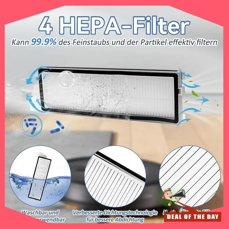 24-Hour Delivery Accessory For Roborock S8 Maxv Ultra/S8 Max Ultra Replacement Parts-Main Brush, Side Brush, Filter, Dust Bag, W