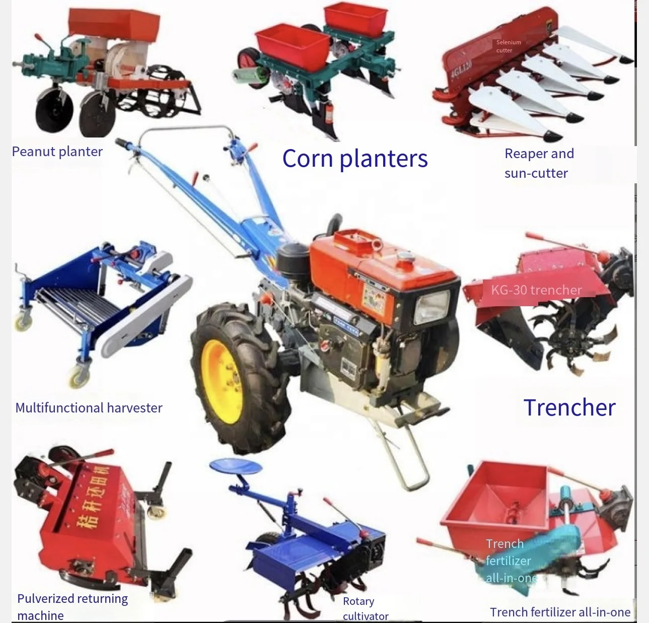 Multifunctional Agriculture Small Tractors Agricolas Farmer Tractors Compact 4x4 Mini Farming Tractors
