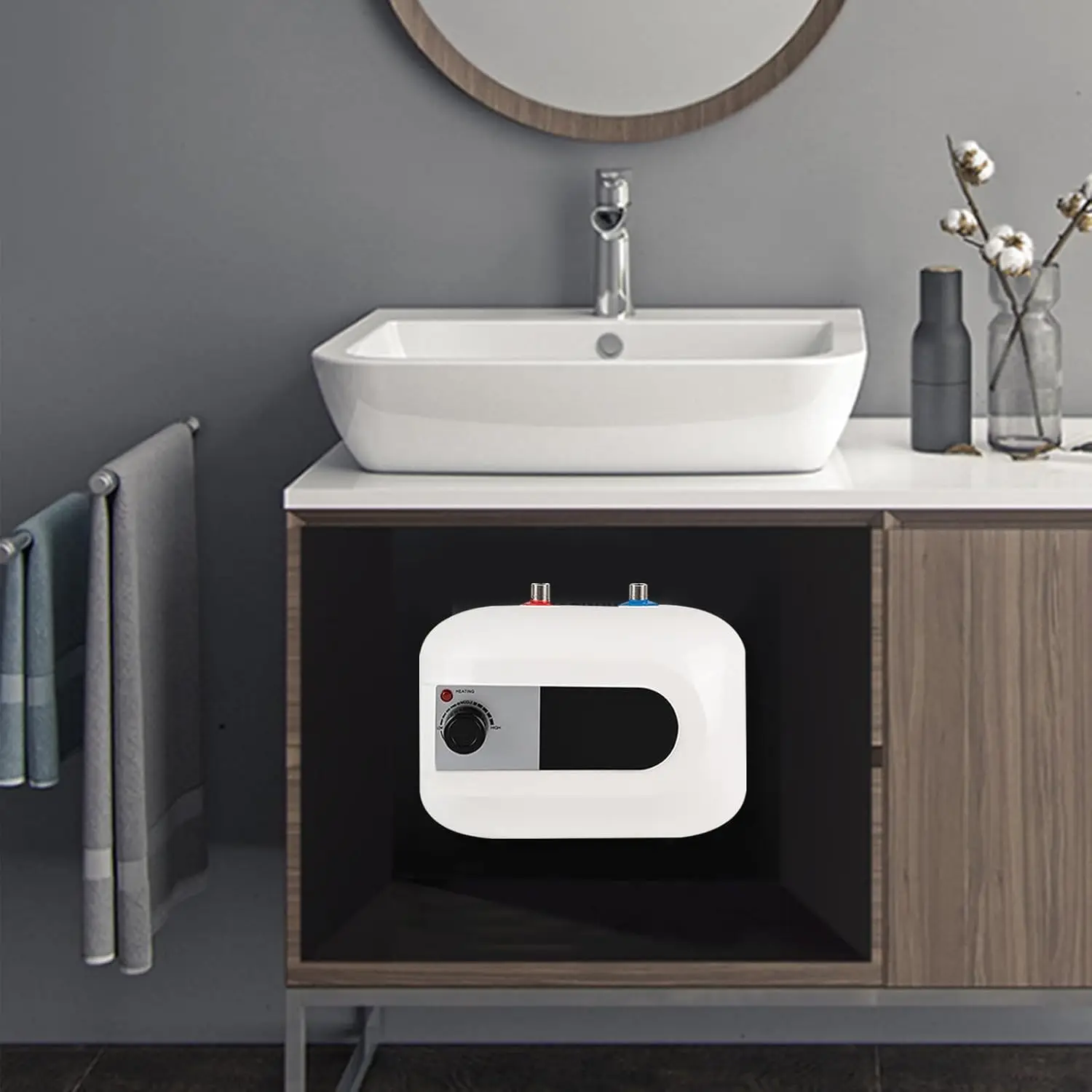 سخان مياه كهربي بقدرة 1.5 كيلو وات، سخان مياه صغير، سخان فوري ترموستاتي للخزان، سخان مياه فوري محمول تحت المغسلة