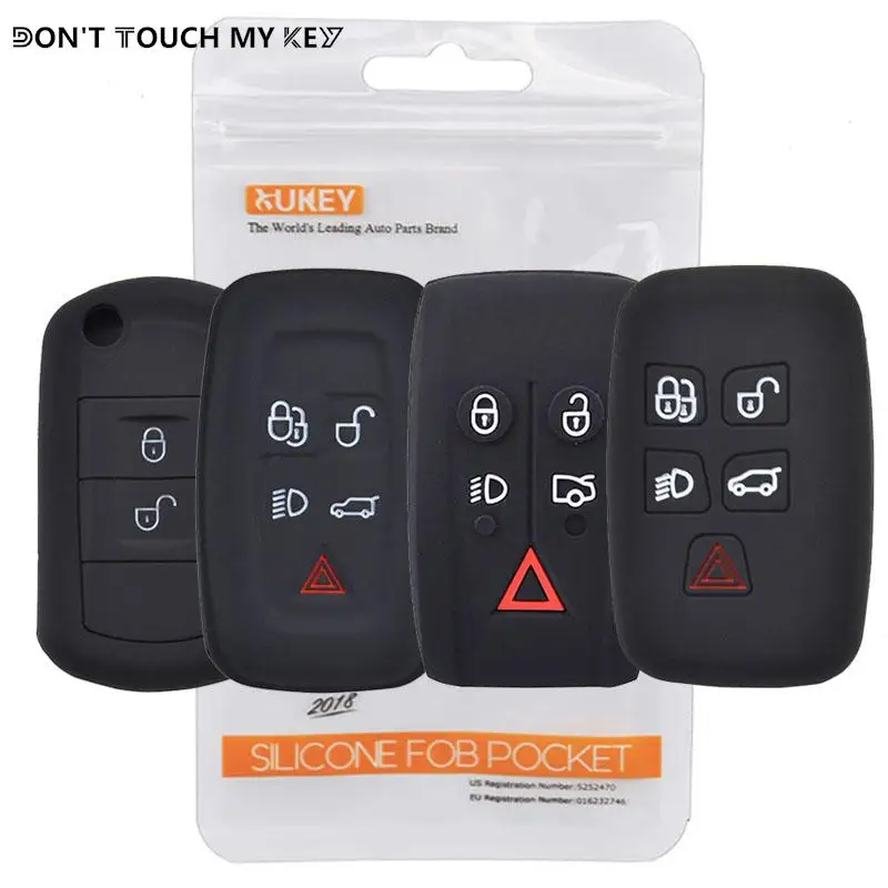 For Range Rover Sport Vouge Evoque Discovery 3 4 for Jaguar XJ XF XJ8 XK8 F-TYPE Remote Key Shell Cover Silicone Key Case Fob