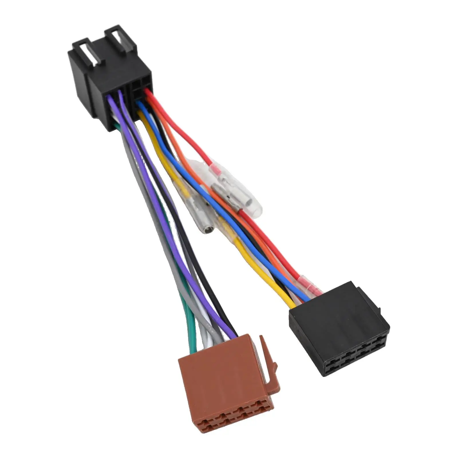 Black ISO Radio Adapter 16 Pin Radio Cable Reliable Connection Easy Installation Process Wear-Resistant Material