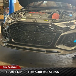 Dry Carbon Fiber Car Front Splitters Lip Chin Spoiler Car Front Bumper Lip Spoiler Splitters For Audi RS3 8Y Sedan 2022- 2023