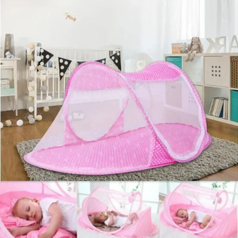 0-3Years Travel Portable Foldable Baby Netting Polyes Newborn Sleep Bed Baby Mosquito Nets Bed Netting No Installation Required