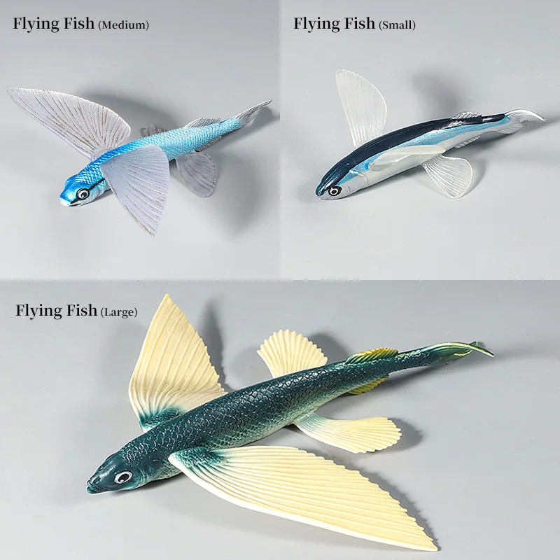 

Ocean Marine Animal Underwater World Flying Fish Set Action Figures Sea Life Model PVC Educational Kids Toy
