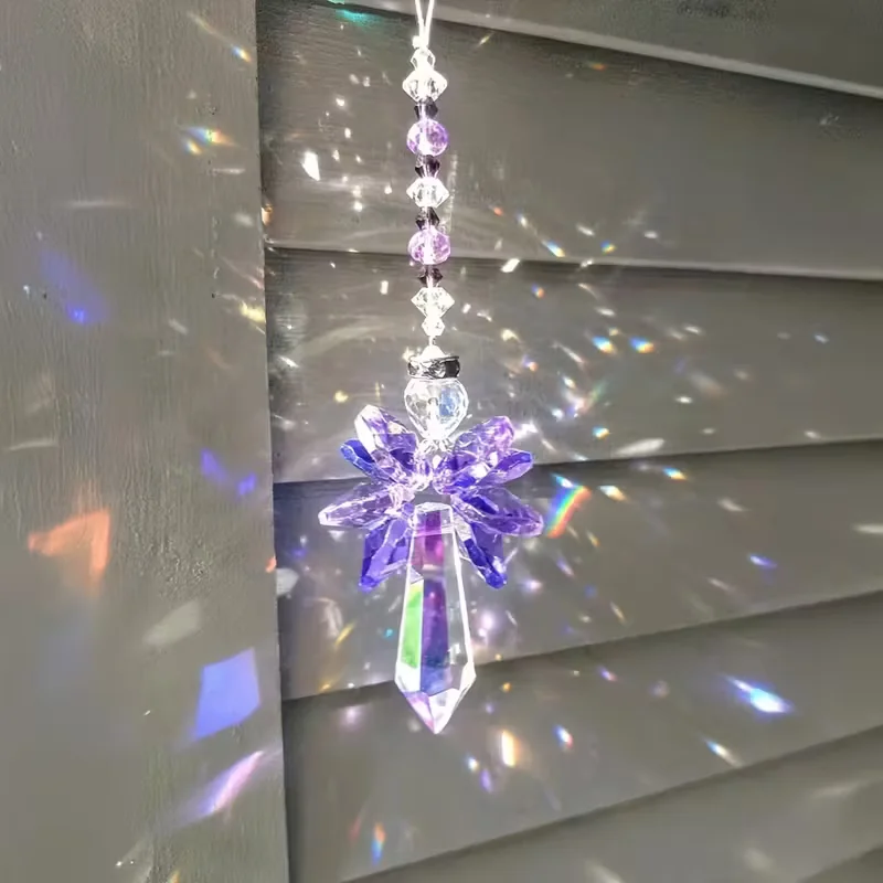 1 piece of angel light catcher - elegant pendant, with a teardrop-shaped crystal pendant, suitable for home, car, wedding, birth