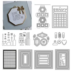 Birthday Cake Gift Box Calendar Metal Cutting Dies Silicone Stamps Scrapbooking Stencil Photo Album Card DIY Paper Embossing