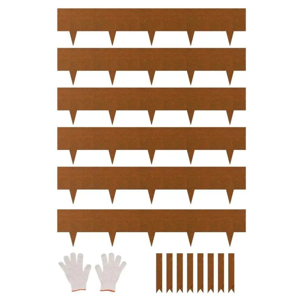 

Steel Garden Edging 6 Pack 40x8 Inch Weatherproof Landscape Edging Bendable Metal Lawn Border Shark Spike for flower Bed