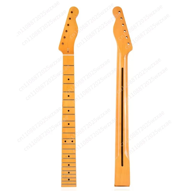 22 Fret Electric Guitar Neck - Canadian Maple Telecaster Style with Bright Yellow Finish, for TL or Midline Body