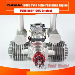 VVRC RCGF 120cc Twin Cylinder Petrol/Gasoline Engine Dual Cylinder with Muffler/Igniton/Spark Plug for RC Model Airplane