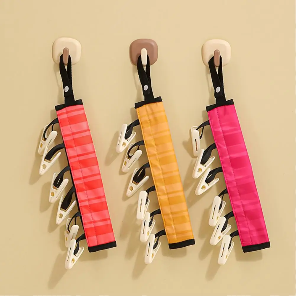 

Portable Clothes Hanger Clothes Drying Hanger with 6 Clips Foldable Travel Laundry Organizer for Drying Rod Storage Clothes Hang