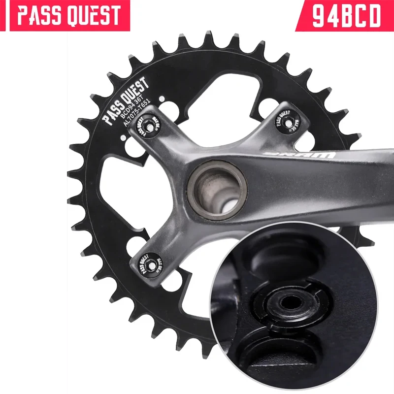 

Звездочка PASS QUEST 28-38T 94BCD: узкая широкая монополибная звездочка для шоссейных велосипедов MTB