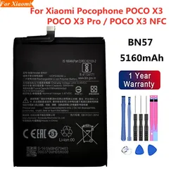 BN57 Battery For Xiaomi Pocophone Poco X3 / X3 Pro X3Pro NFC Phone Battery 5160mAh + Free Tools
