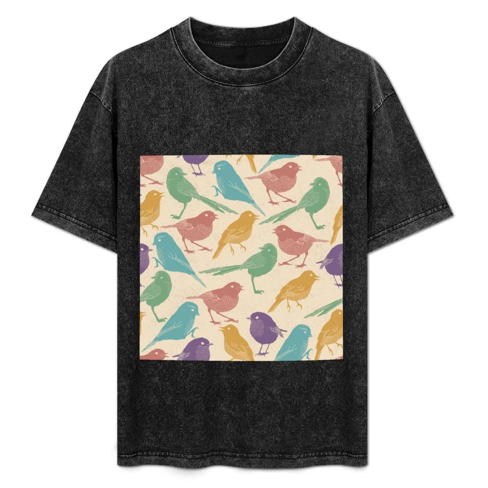

Birds Spring Pattern T-Shirt Stretch Fabric Comfort T-Shirt