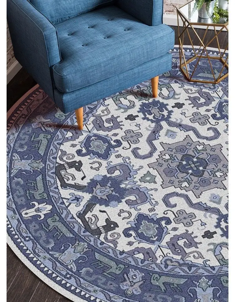 Round Vintage Carpet Living Room Decoration Rugs Persian Luxury Bedroom Decor Carpets Washable Lounge Rug Non-slip Floor Mat