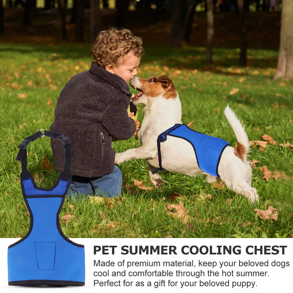 

Summer Pet Cooling Harness Adjustable Dog Cooling Chest Strap Breathable Comfortable Touch for Medium Large Dogs Outdoor