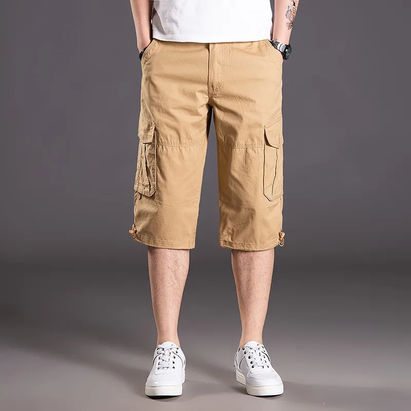 New Fashion Cargo Shorts Cotton Men Casual Loose Baggy Streetwear Boardshorts Big Pockets Summer Tactical Clothing