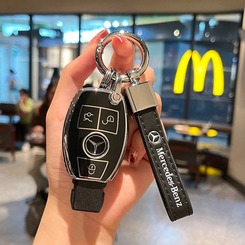 TPU Car Key Case Cover keychain For Mercedes Benz A C E S Class GLS GLA GLK GLC CLS CLA W204 W221 W212 W205 W176 W463 Accessory