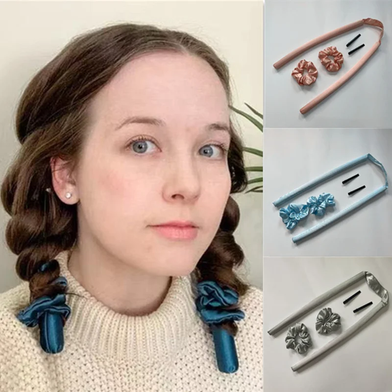 

Heatless Curling Ribbon Headband No Heat Hair Curlers for Sleeping Soft DIY Styling Tools Damage Free Curls