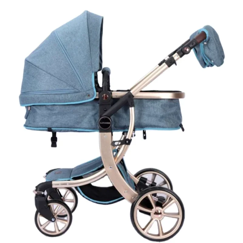 

cochecito funcional can sit and lie high, baby's three in one light folding two-way shock absorption trolley