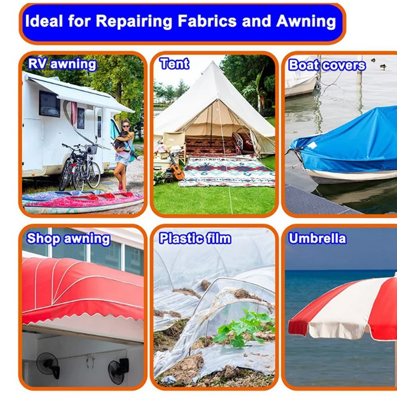 Waterproof Repair Tape For RV Awning Tent Boat Cover Sun Shelter Canopy Patch Tape Waterproof Adhesive Tape