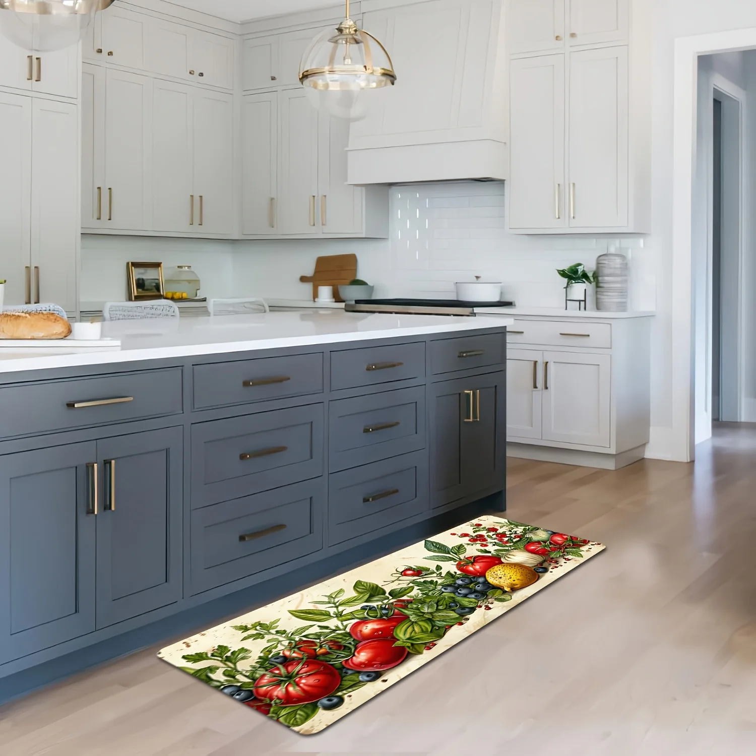 1pc Fruit and Vegetable Kitchen Decor Mat, Machine Washable without Fading, Multiple Sizes Available, Mat, Suitable for Living
