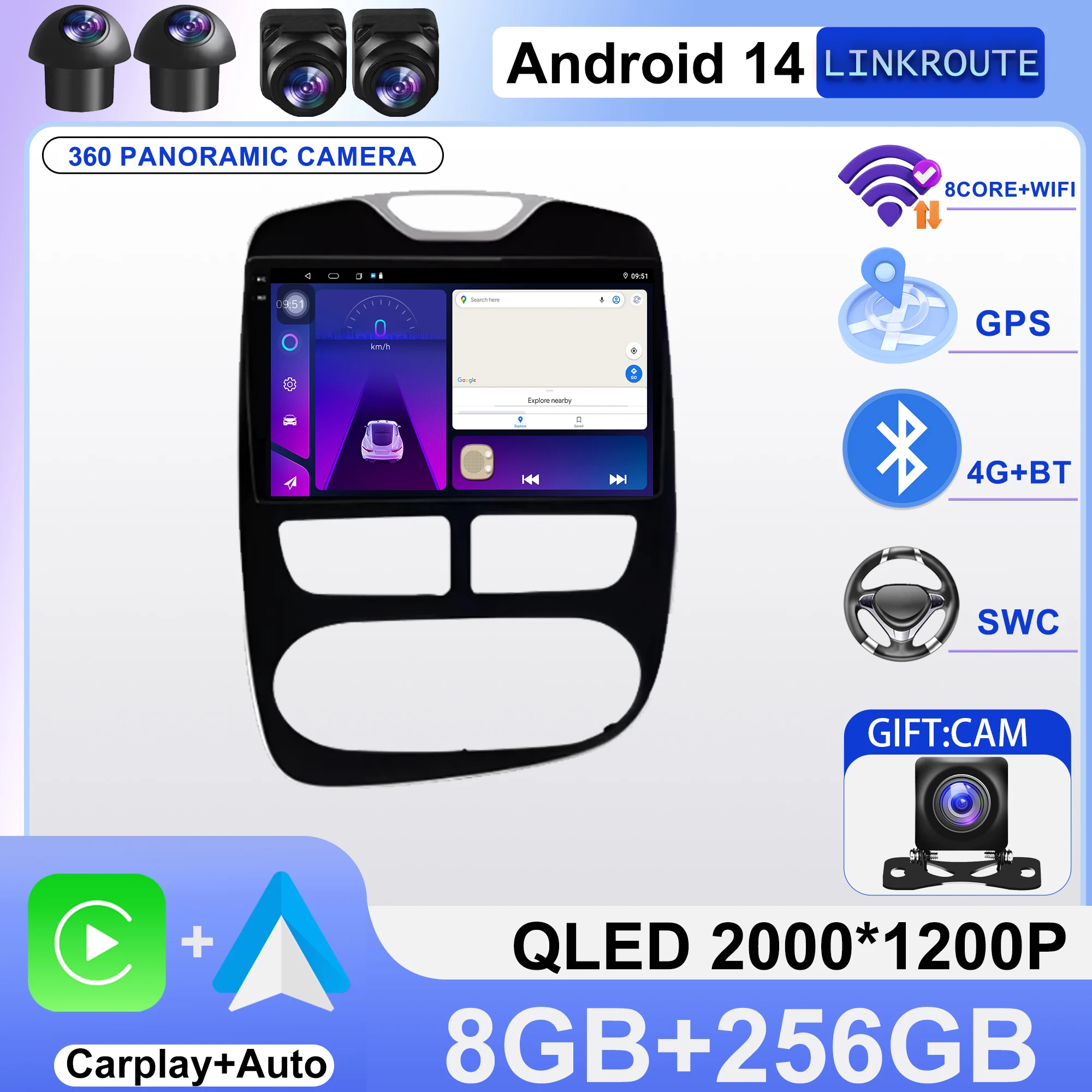 For Renault Clio 4 2012-2016 Carplay Car Radio Multimedia Video Player Android 16 Auto WIFI GPS Navigation DSP Stereo BT Tools