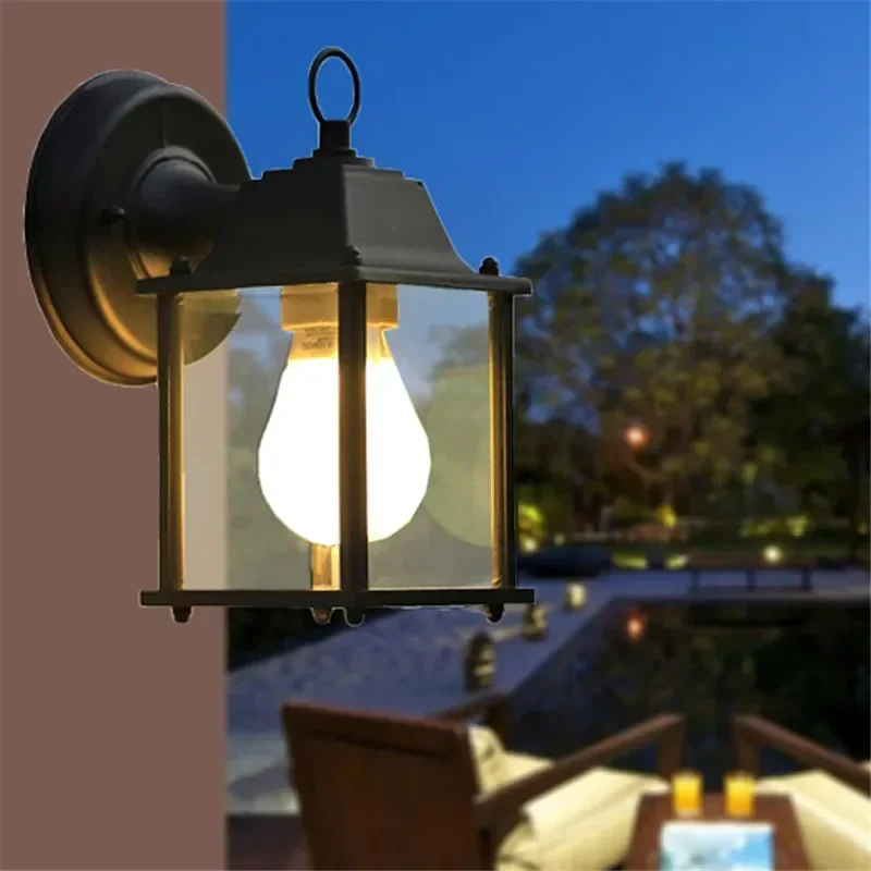 

1X European Style Outdoor Led Porch Lights Wall Sconces Waterproof Outdoor Lamps for Balcony/Aisle/Corridor/Garden(Black)