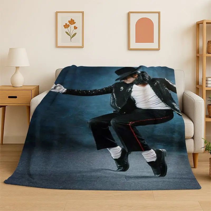 Retro MJ Michael Jackson King of Pop Soft Flannel Throw Blanket,Cozy Blanket for Bed,Couch,Sofa,Bedroom,Living Room,Travel