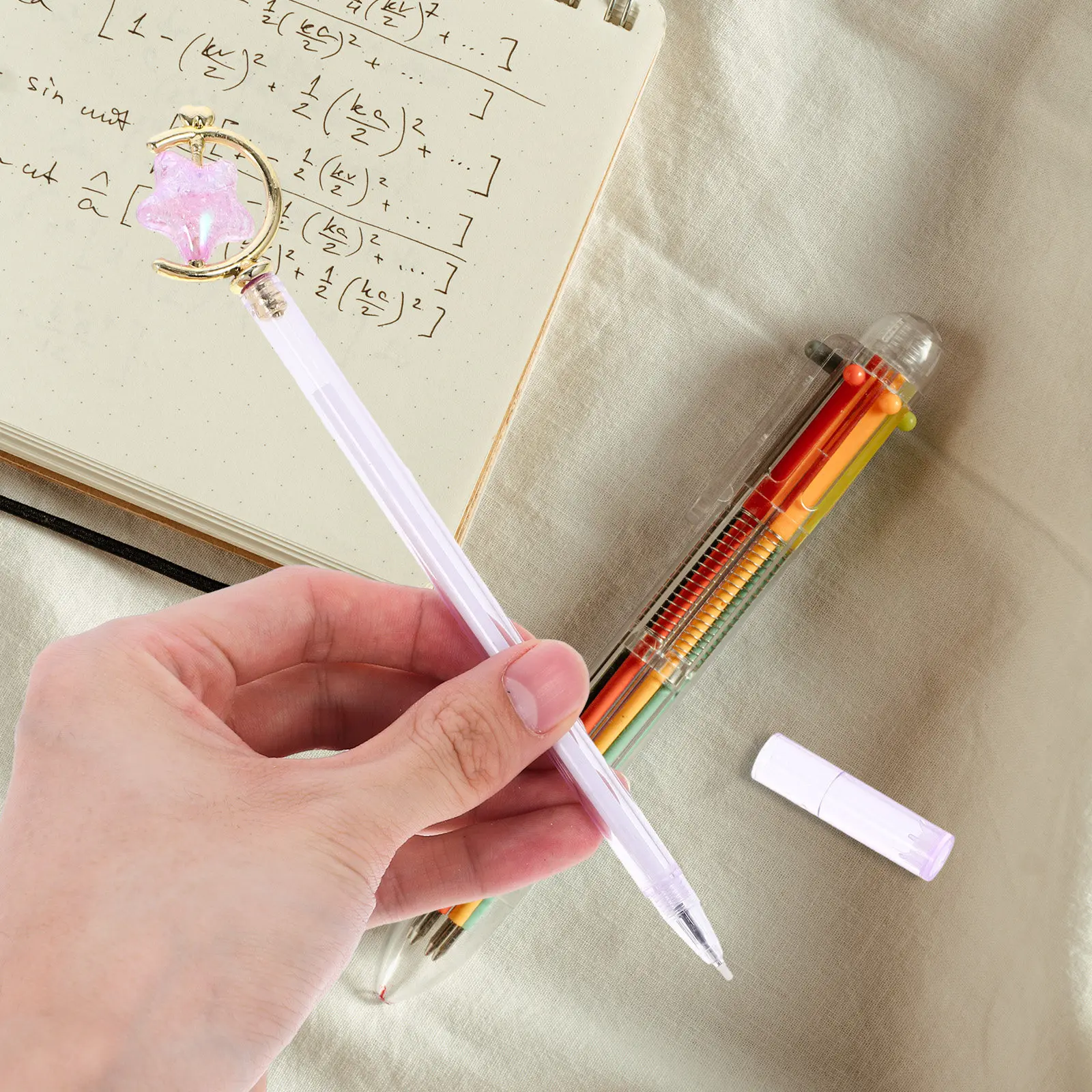 

10Pcs Star Shape Gel Pens Creative Plastic Signature Pens Smooth Writing Lovely Fruit Pendant Stylish Office Students