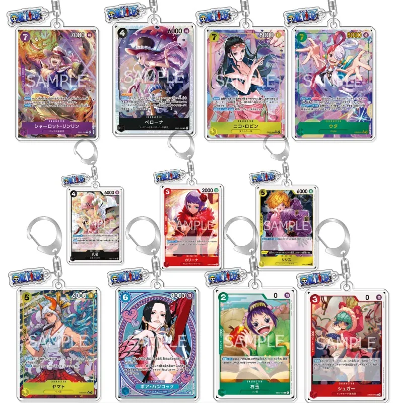 Porte-clés OP OPTCG Carte Perona Bijou Pendentif Sac à Dos Anime Cadeau Fans de Jeux Décoration en Acrylique Recyclé Carte Rare Jouet