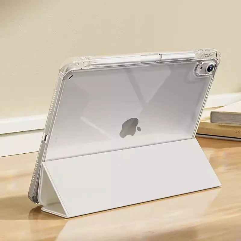 Capa para com suporte de lápis ipad pro 11 2024 m4 pro 13 12.9 5th 6th geração m2 11 polegadas capa inteligente air 13 2024 air 11 10.9