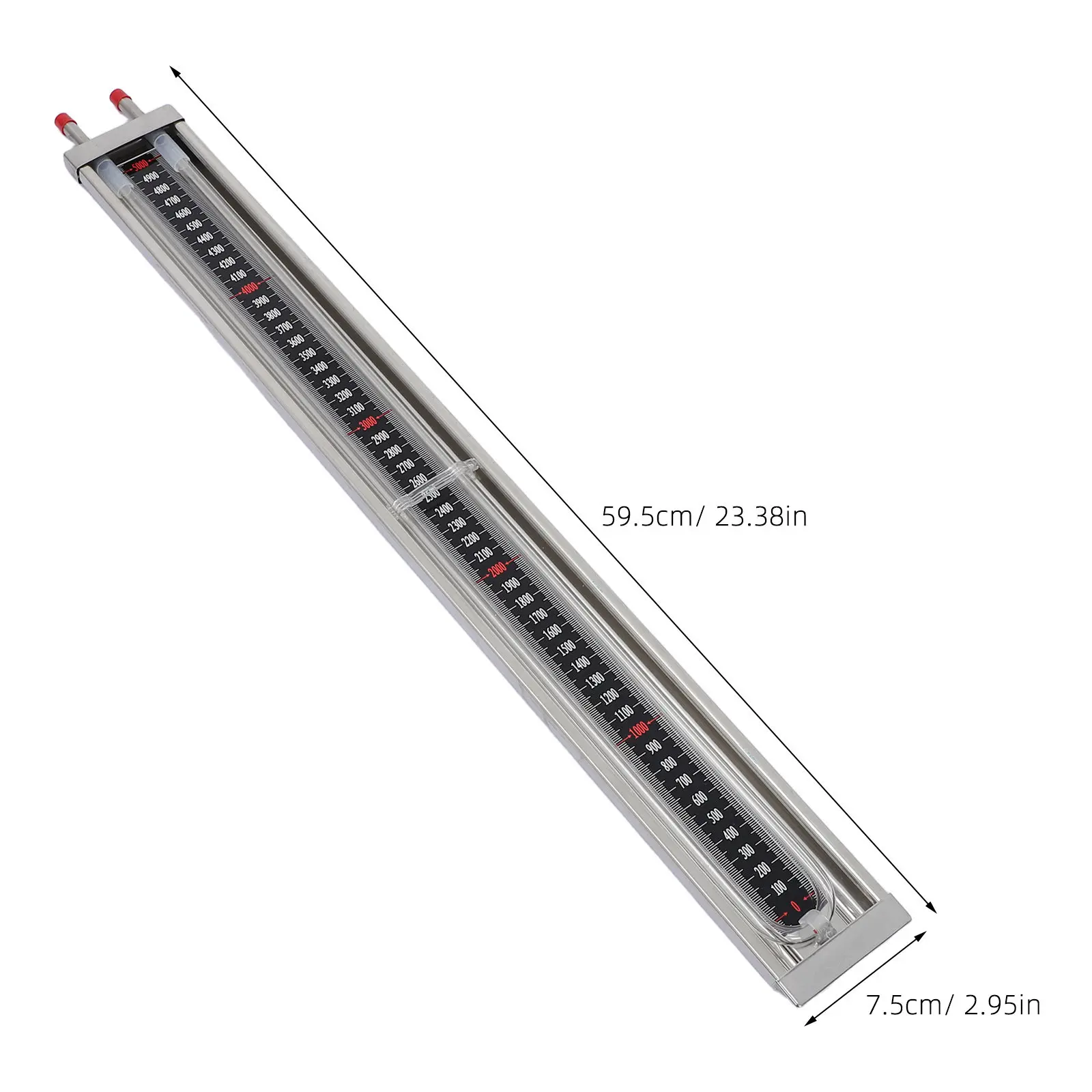Differential Pressure Gauge 0 to 5000 Pa U Shaped Steel Manometer for Industrial Gas Pipe Air Vacuum Testing