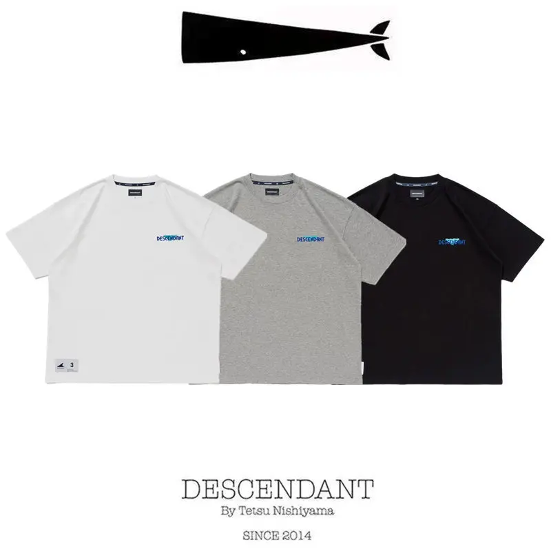 

Футболка Descendant DT 25SS с коротким рукавом, вышивкой и принтом, молодежная, модная, свободного кроя, для повседневной носки летом
