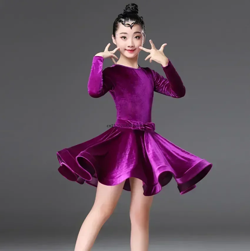 

Children's Day Latin Dance Dress Kids Dresses for Girls Cha Cha Rumba Samba Jive Vestidos Dance Costume Ballrom Dancing