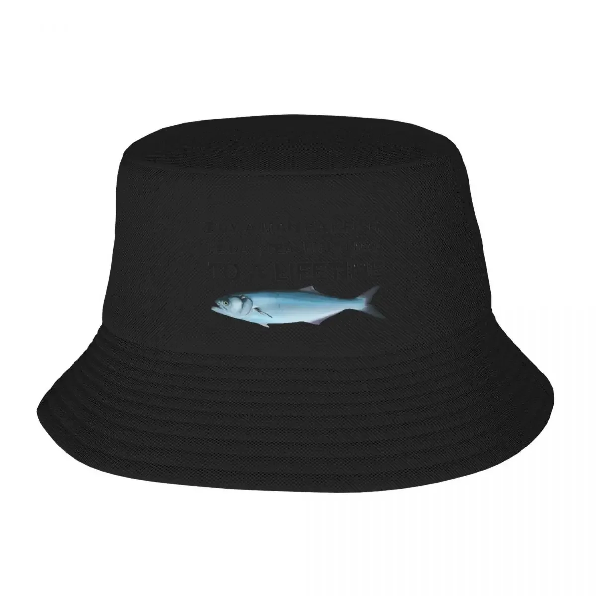 Buy a Man Eat Fish, He Day, Teach Fish Man, To A Lifetime Bucket Hat New In Hat New Hat Mens Women's