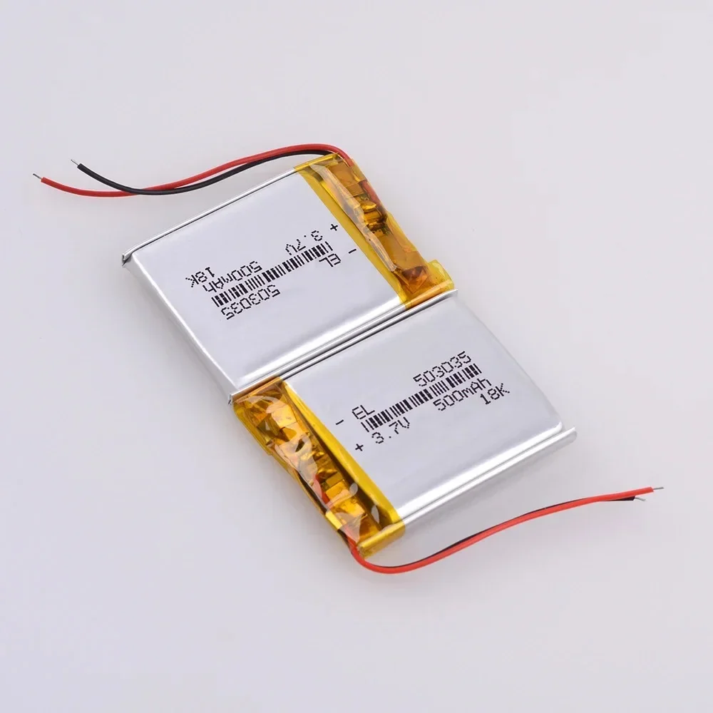500mAh 3.7V 503035 Lithium Polymer Battery for Mobile Phone Balance Bike Bluetooth Headset Pet Water D