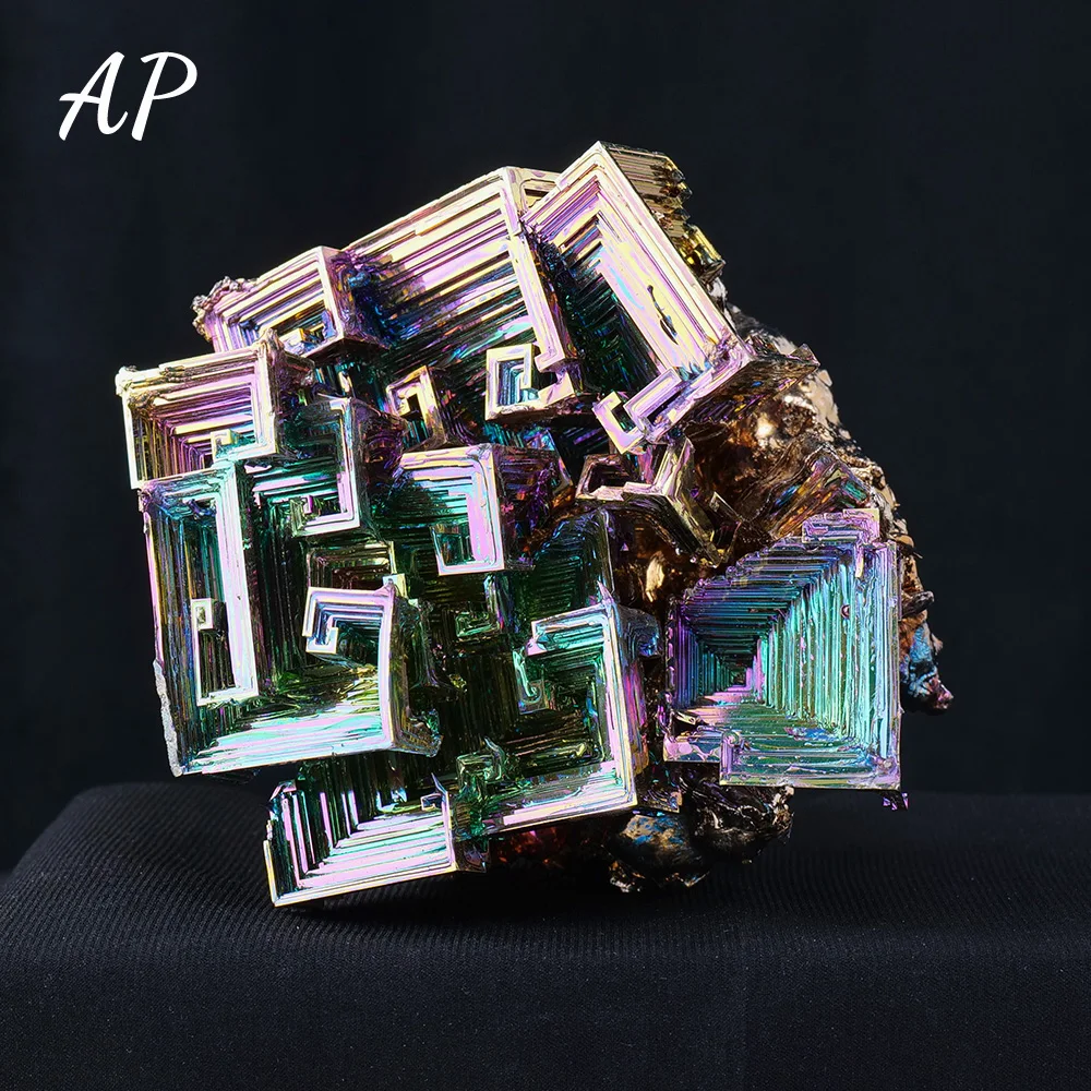 Natural Quartz Free Form Colorful Metal Ore Bismuth Ornament Healing Stone Crystal Ingots Bismuth Ore Decoration Gifts