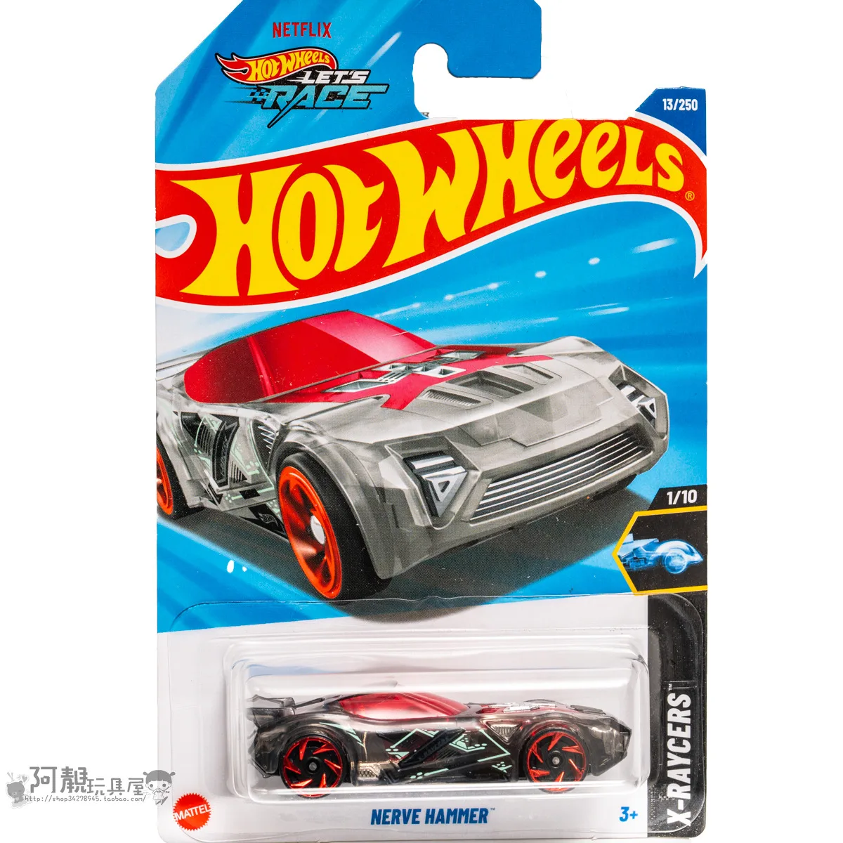 

Mattel Hot Wheels Car Let's Race NERVE HAMMER Diecast 1/64 Toys for Boys X-RAYCERS Vehicles Models Collection Gift