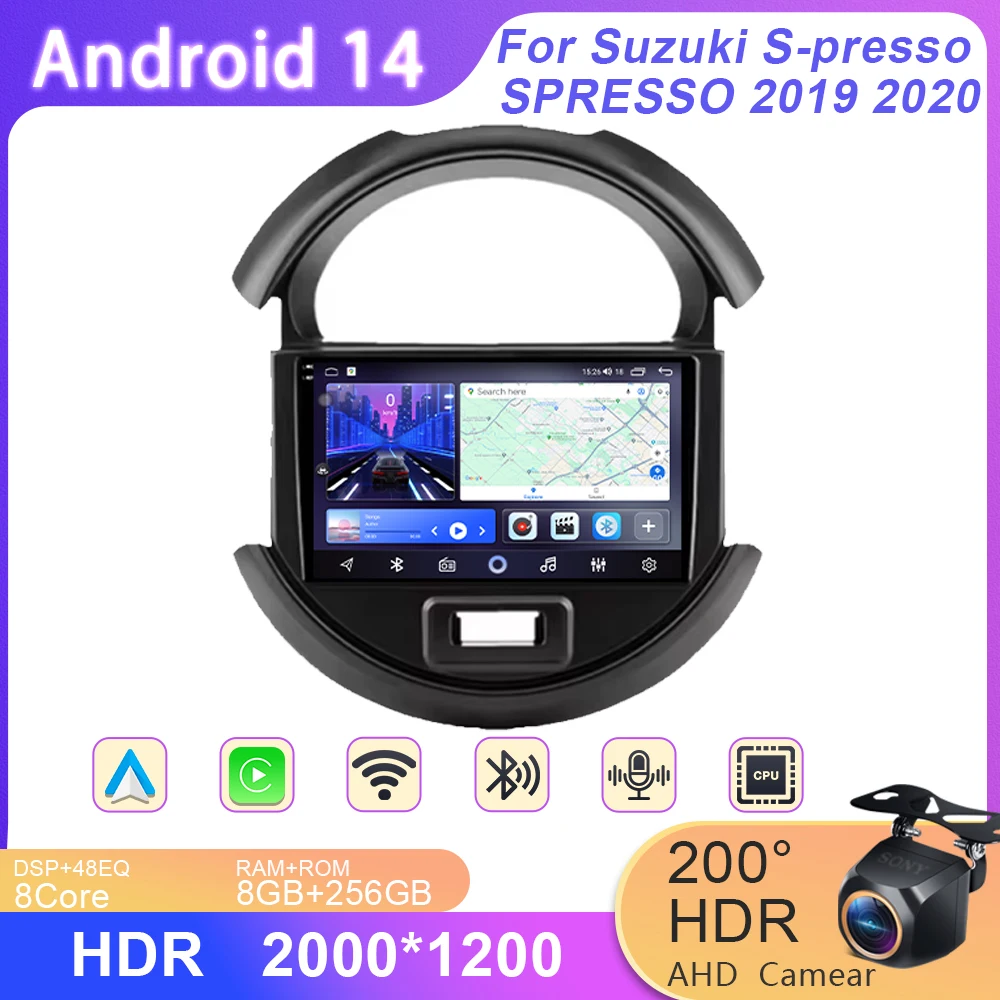 

Android 14 For Suzuki S-presso SPRESSO 2019 2020 Car Radio Multimedia Video Player Stereo GPS Navigation WIFI 4G QLED Head Unit