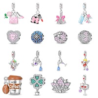 925 Silver Wine Jug Drunken Angel Wine God Bacchus Lucky Clover Charms Beads Fit 925 Original Bracelets Fine DIY Jewelry Gift