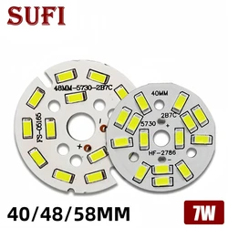 5pcs 7W SMD5730 LED Chips 40mm 48mm 58mm 280-300mA Constant Current Input Light Bead For White/Warm DIY Downlight