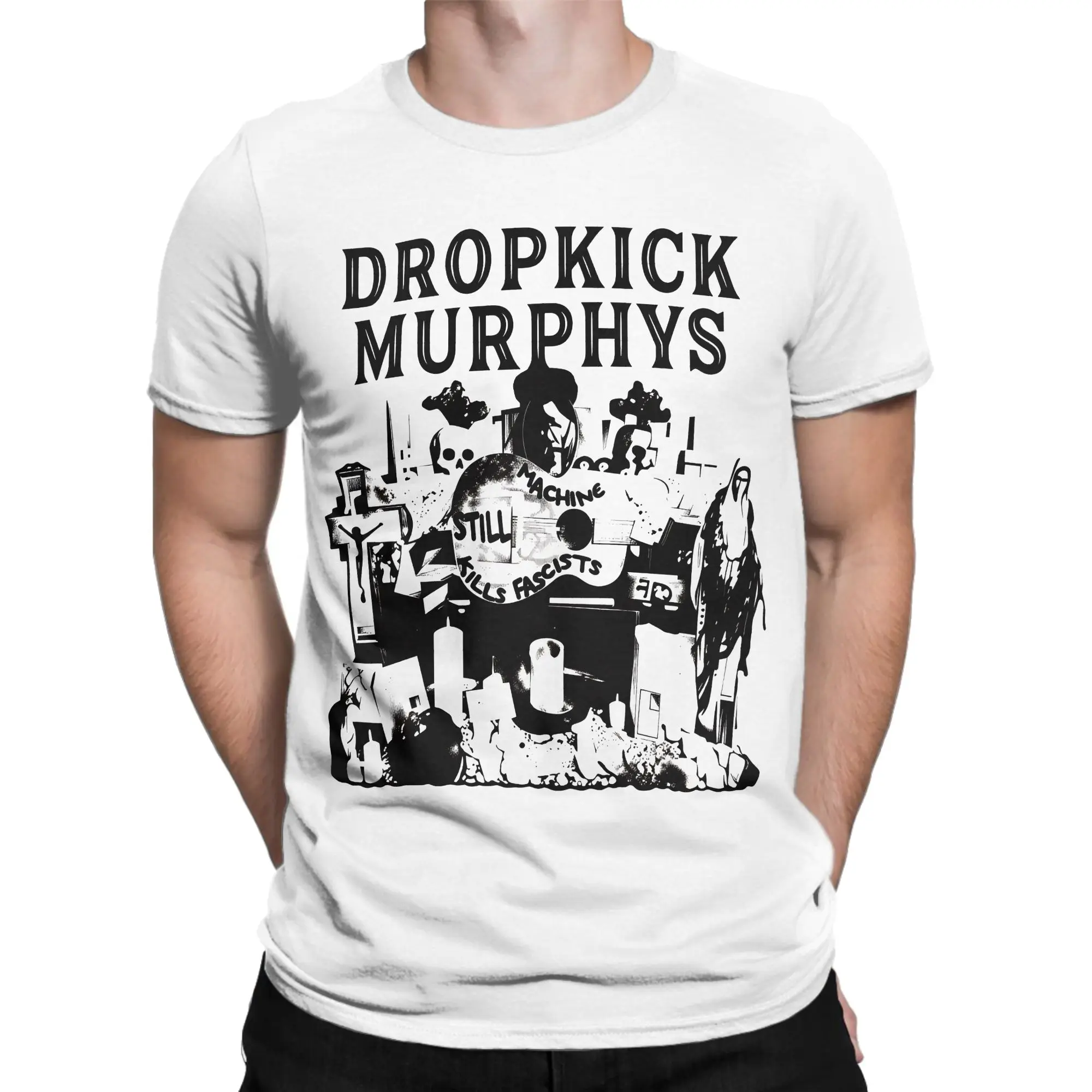 Vintage T-Shirt Summer Dropkick Murphys Hipster T-Shirts  Pure Cotton Tshirt for Men Y2K Retro Loose Short Sleeve Top Tees