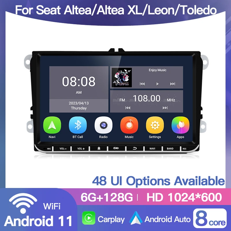 Android 11 For Volkswagen VW Seat Altea XL Leon Toledo Car Radio Stereo Multimedia Navigation GPS Video Player Auto CarPlay WiFi