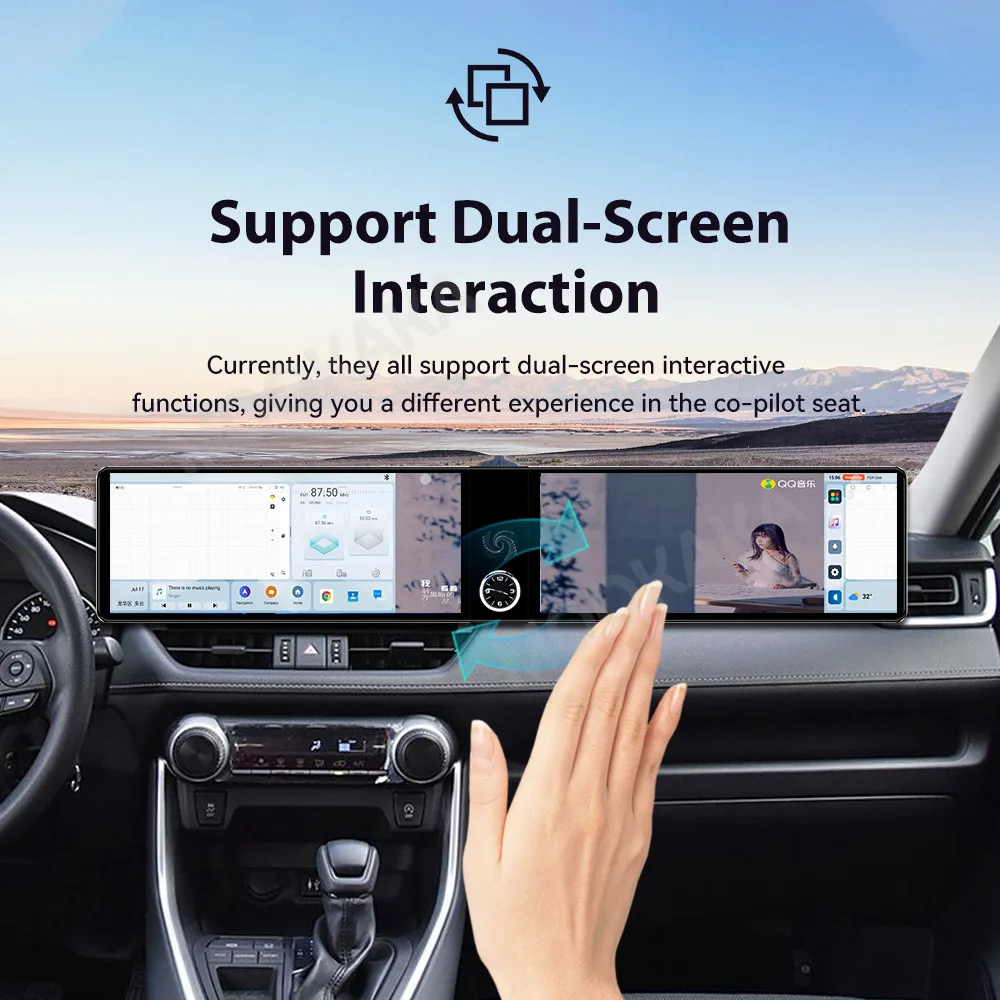 

12,3 "для Toyota RAV4 2020 2021 2022 Android 13 двойной экран авто радио мультимедийный плеер навигация GPS Carplay WIFI DSP 4G