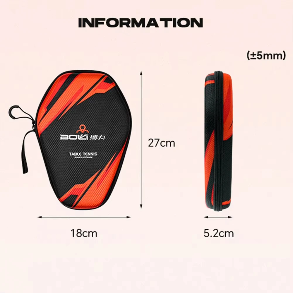 1pcs Table Tennis Racket Bags EVA Hard Shell Waterproof Dustproof Table Tennis Paddles Box Case Storage Bag With Hand Strap