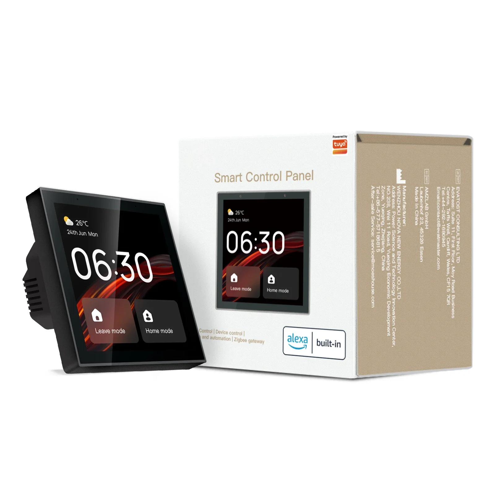 

2024 Smart Home Control Panel Tuya Zigbee Touch Screen 4 Inch Multi-functional WiFi Home Gateway With Built-in Alexa