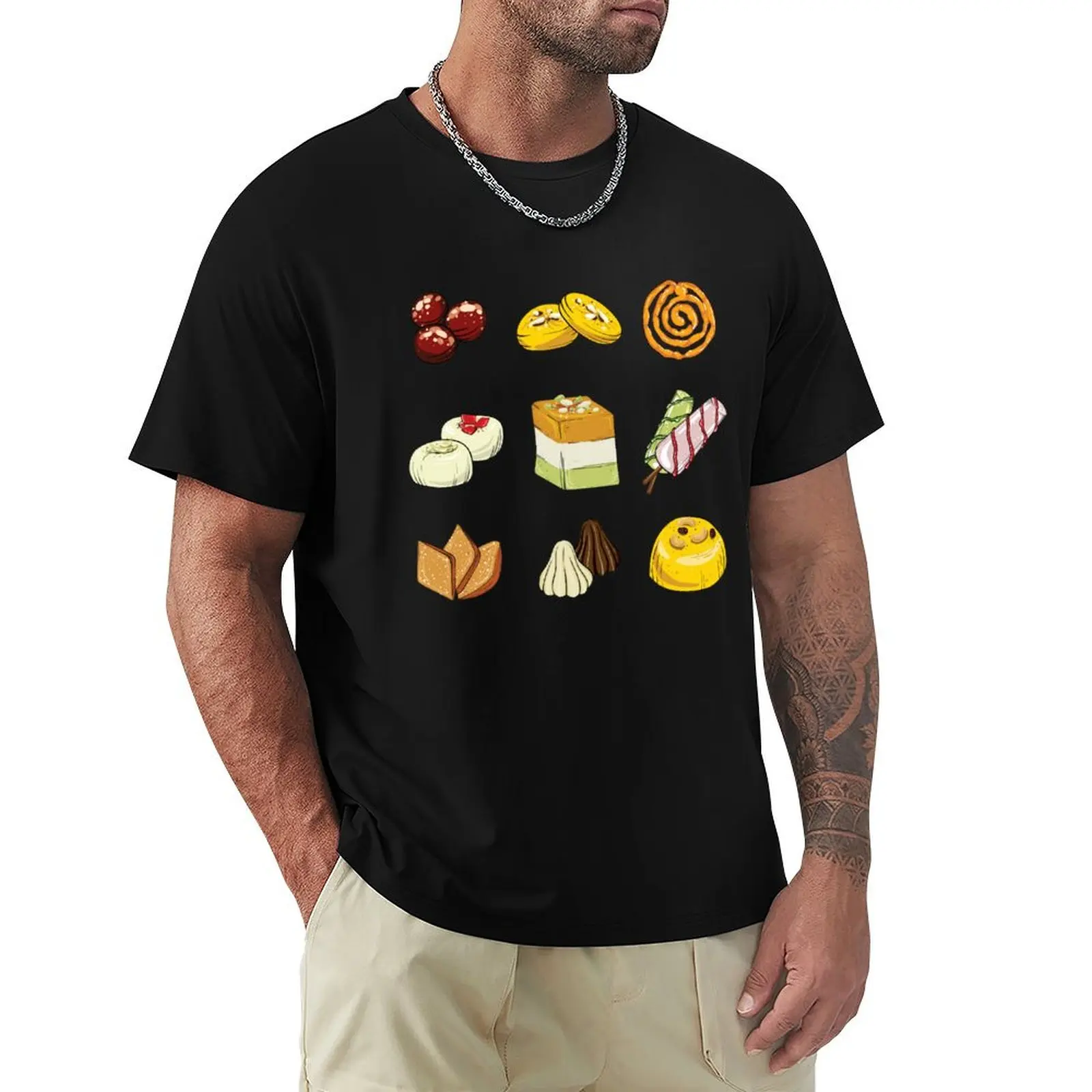 Variety of Indian Sweets Pack 4 T-Shirt Basic Solid Color Casual Tee Shirt