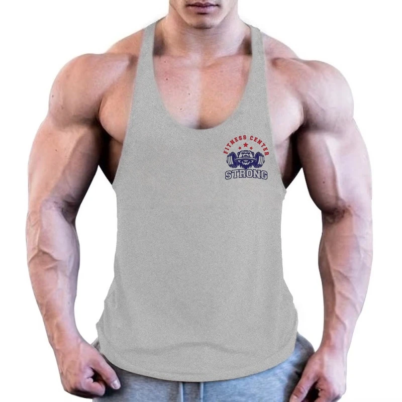 Mens Fitness Stringer Shirt, Gym Muscle Vest, Bodybuilding Singlet, Fashion Breathable Summer Sleeveless Workout Tank Top