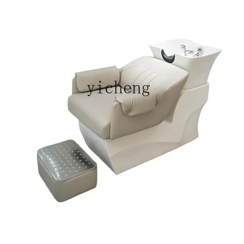 ZK New Ceramic Basin Salon Shampoo Chair Sitting for Hair Salon Flushing Bed High-End Half Lying