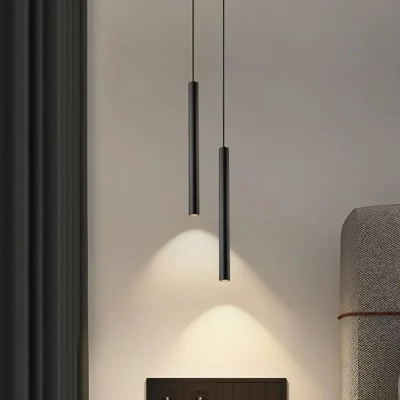 

LED Long Tube Hanging Line Spotlight Simple and Modern for Hotel Restaurant Bar Counter Fashionable Cylindrical Pendant Light